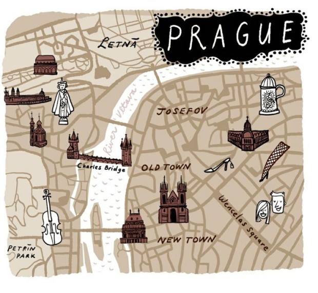 11 Illustrated Maps of Picturesque Prague | Wanderarti